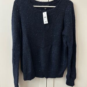 Ann Taylor Women's Sequin Sweater in Navy M